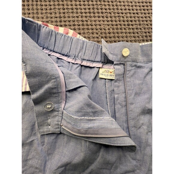 Susan Bristol Shorts Waist-Vintage 90s High Rise Pleated W/Belt-Pockets Sz16 - Picture 5 of 14